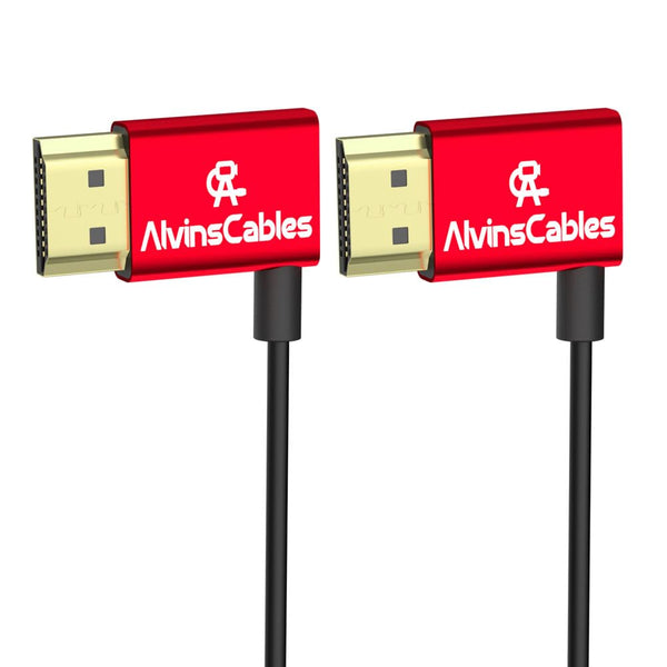 Alvin's Cables 8K HDMI Cable 2.1 48Gbps High Speed Φ2.4mm Ultra-Thin HDMI 8K@60Hz 4K@120Hz for Sony A7 A9, BMPCC, for Canon C70, for Atomos Ninja, for SmallHD, Left to Left Angle 30cm|11.8in