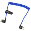 Alvin's Cables 8K HDMI 2.1 Cable 8K 60Hz 4K 120Hz High-Speed for Atomos Ninja Monitor,Left to Right Angle Braided Coiled Cable for Sony FS5 FS7 FX9,for Canon C300 C500,for Nikon Z9 Camera,Blue