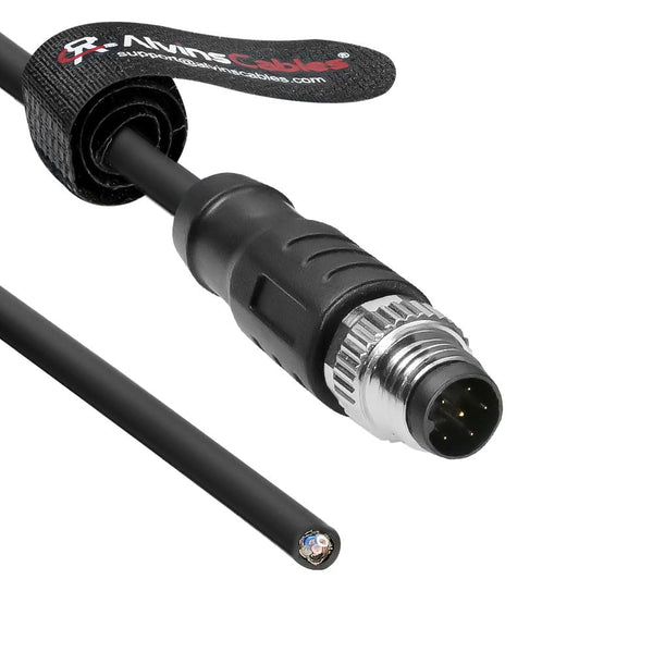 Alvin's Cables M8 6 Pin A-Code Male to Flying Lead Basler Power I/O Cable, Industrial Sensor Connector Shielded Cable for Basler Camera, Automation Control, Vision System