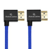 Alvin's Cables 8K HDMI Cable for Atomos Ninja,2.1 48Gbps 8K@60Hz 4K@120Hz High-Speed Braided Coiled Cable for Sony FS5 FS7 FX9,BMPCC,for Canon C300 C500,for Feelworld,Right to Right Angle Blue