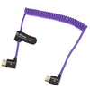 Alvin's Cables 8K HDMI Cable for Atomos Ninja,2.1 48Gbps 8K@60Hz 4K@120Hz High-Speed Braided Coiled Cable for Sony FS5 FS7 FX9,BMPCC,for Canon C300 C500,for Feelworld,Right to Right Angle Purple