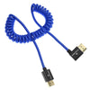 Alvin's Cables 8K HDMI 2.1 Cable for Atomos Ninja V Monitor,for Sony FS5 FS7,BMPCC,for Canon C300 C500 Camera,8K@60Hz 4K@120Hz 48Gbps High-Speed Braided Coiled Cable Left Angle Blue