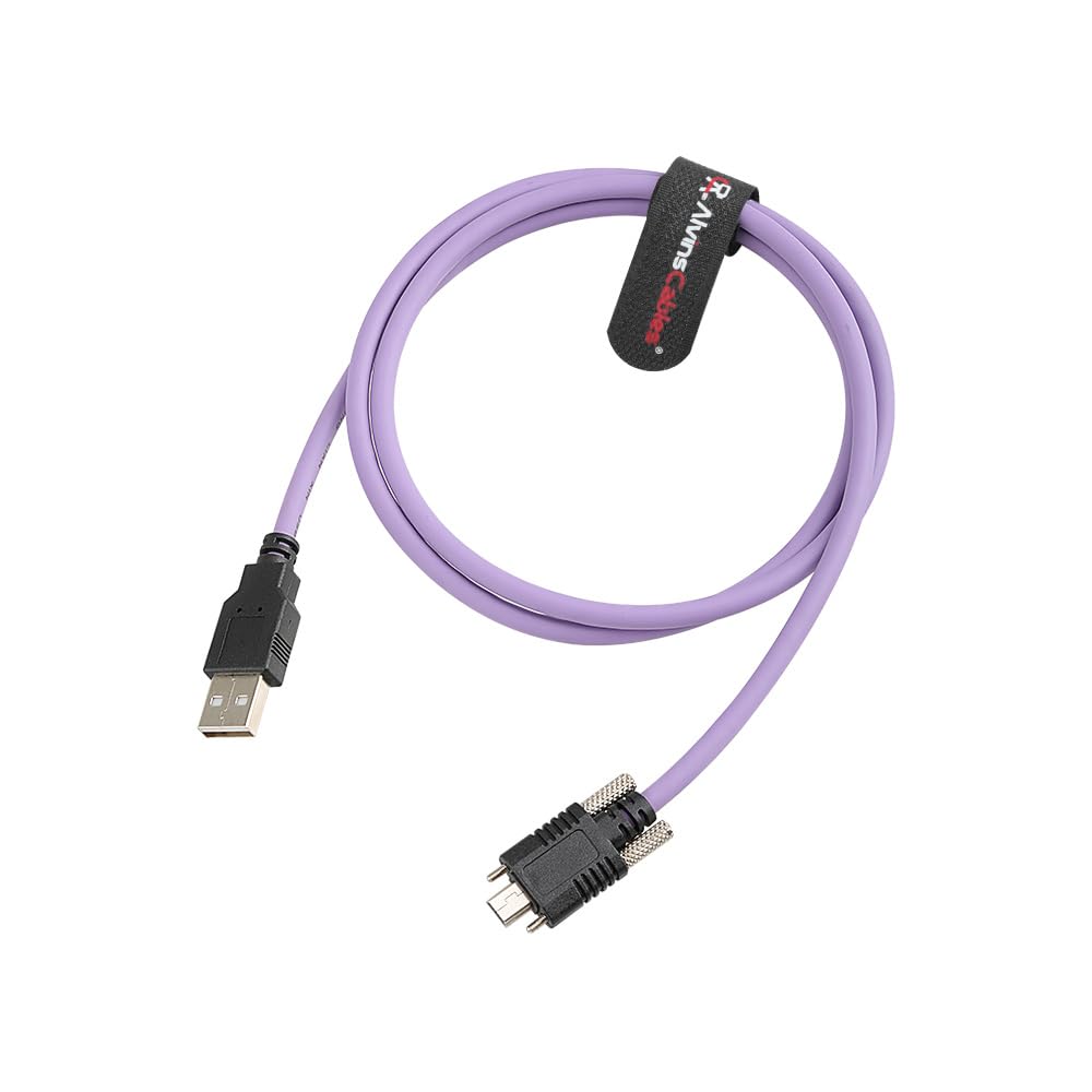 Alvin's Cables USB 2.0 Type-A to Locking Mini USB Cable, 13mm Dual-Scr ...