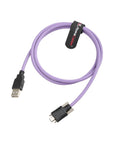 Alvin's Cables USB 2.0 Type-A to Locking Mini USB Cable, 13mm Dual-Screw Spacing for IDS Industrial Camera, High Flex Drag Chain Shielded