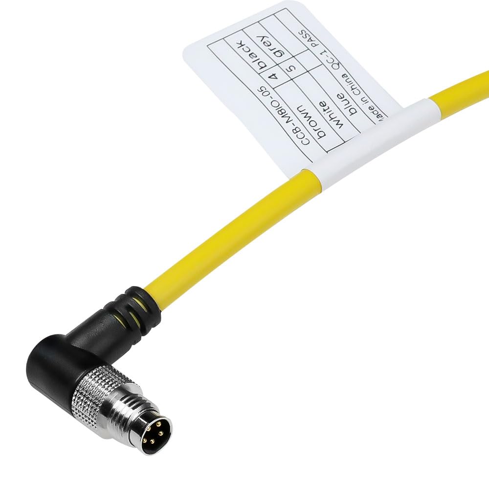 Alvin&#39;s Cables M8 5-Pin B-Code Male to Flying Lead I/O Cable for Cognex in-Sight Micro 2000, Trigger Strobe Cable for Vision System Industrial Automation, High Flex,1m/3.3ft