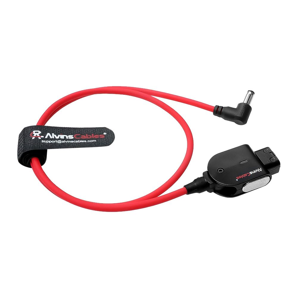 Alvin&#39;s Cables Smart Dtap to DC Cable for Atomos Ninja V, Ultra Soft D-tap to 2.1 DC Right Angle Power Cable for Blackmagic Design Video Assist, SmallHD 702, for Feelworld FW568 Monitor 60cm|23.6in