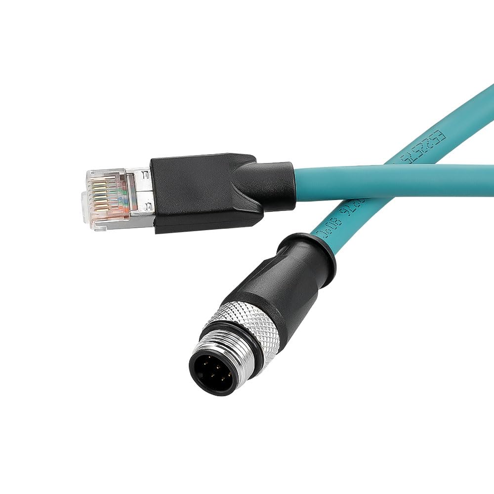 Alvin's Cables M12 A-Code 8 Pin Male to RJ45 Cat6a Ethernet Cable Shie ...