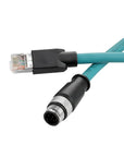 Alvin's Cables M12 A-Code 8 Pin Male to RJ45 Cat6a Ethernet Cable Shielded for Industrial Automation Network Devices, High-Flex Drag-Chain 1M 3M 5M 10M, Green