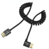 Alvin's Cables 8K HDMI 2.1 Cable for Atomos Ninja V Monitor,for Sony FS5 FS7,BMPCC,for Canon C300 C500 Camera,8K@60Hz 4K@120Hz 48Gbps High-Speed Braided Coiled Cable Left Angle Black