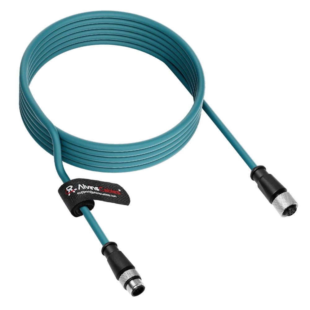 Alvin&#39;s Cables M12 A-Code 8 Pin Male to 8 Pin Female Cat6a High-Flex Shielded Sensor Actuator Cable for Cognex Industrial Camera 15m/49ft