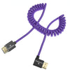 Alvin's Cables 8K HDMI 2.1 Cable for Atomos Ninja V Monitor,for Sony FS5 FS7,BMPCC,for Canon C300 C500 Camera,8K@60Hz 4K@120Hz 48Gbps High-Speed Braided Coiled Cable Left Angle Purple