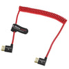 Alvin's Cables 8K HDMI Cable for Atomos Ninja,2.1 48Gbps 8K@60Hz 4K@120Hz High-Speed Braided Coiled Cable for Sony FS5 FS7 FX9,BMPCC,for Canon C300 C500,for Feelworld,Right to Right Angle Red