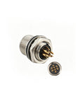 Alvins HR25-7TR-8P Hirose 8 Pin Male Circular Receptacle, Solder Cup Panel Mount Connector, Metal Threaded Locking for Industrial & Camera Equipment
