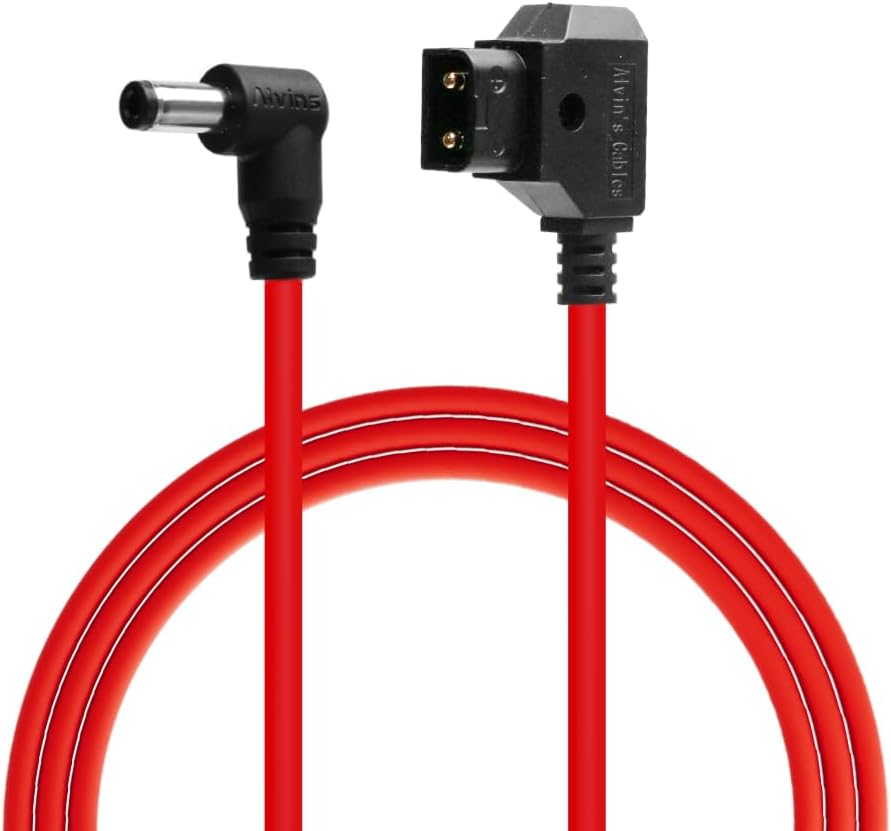 Alvin&#39;s Cables Dtap to DC Cable for Atomos Shogun,Ultra Soft D-tap to 2.1 DC Right Angle Power Cable for Blackmagic Design Video Assist,SmallHD 702,for Feelworld FW568 Monitor 60cm|23.6in