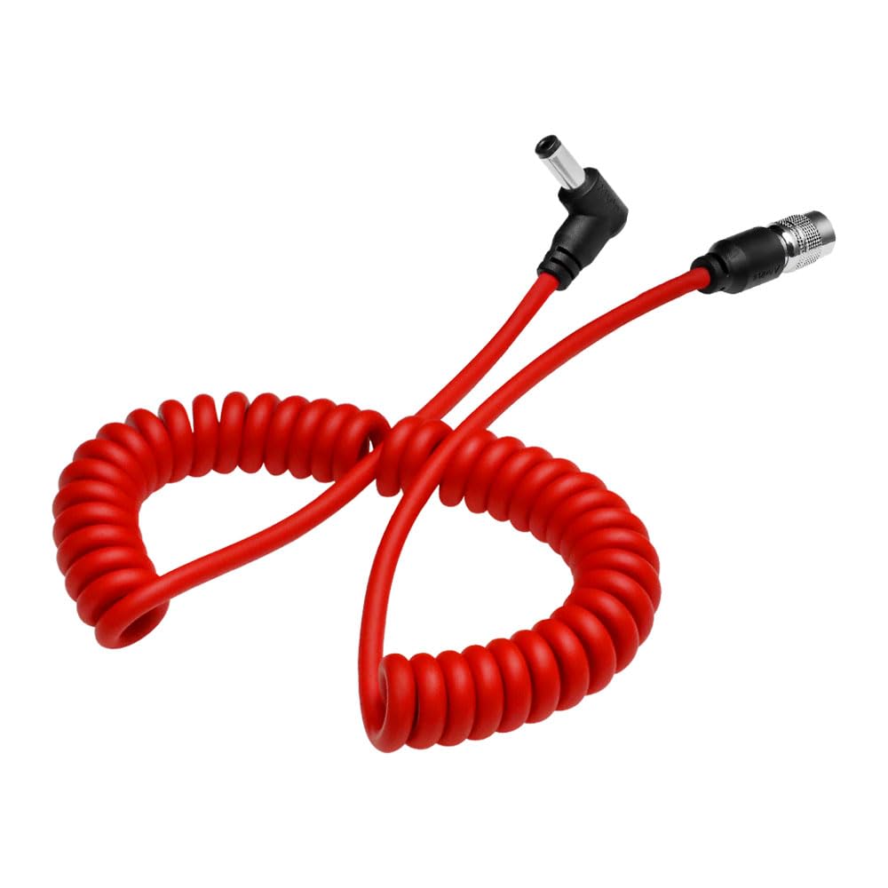 Alvin's Cables Ultra Soft DC to Hirose 4 Pin Power Coiled Cable for Sound Devices 633| 644| 688, Zoom F4|F8, ZAXCOM