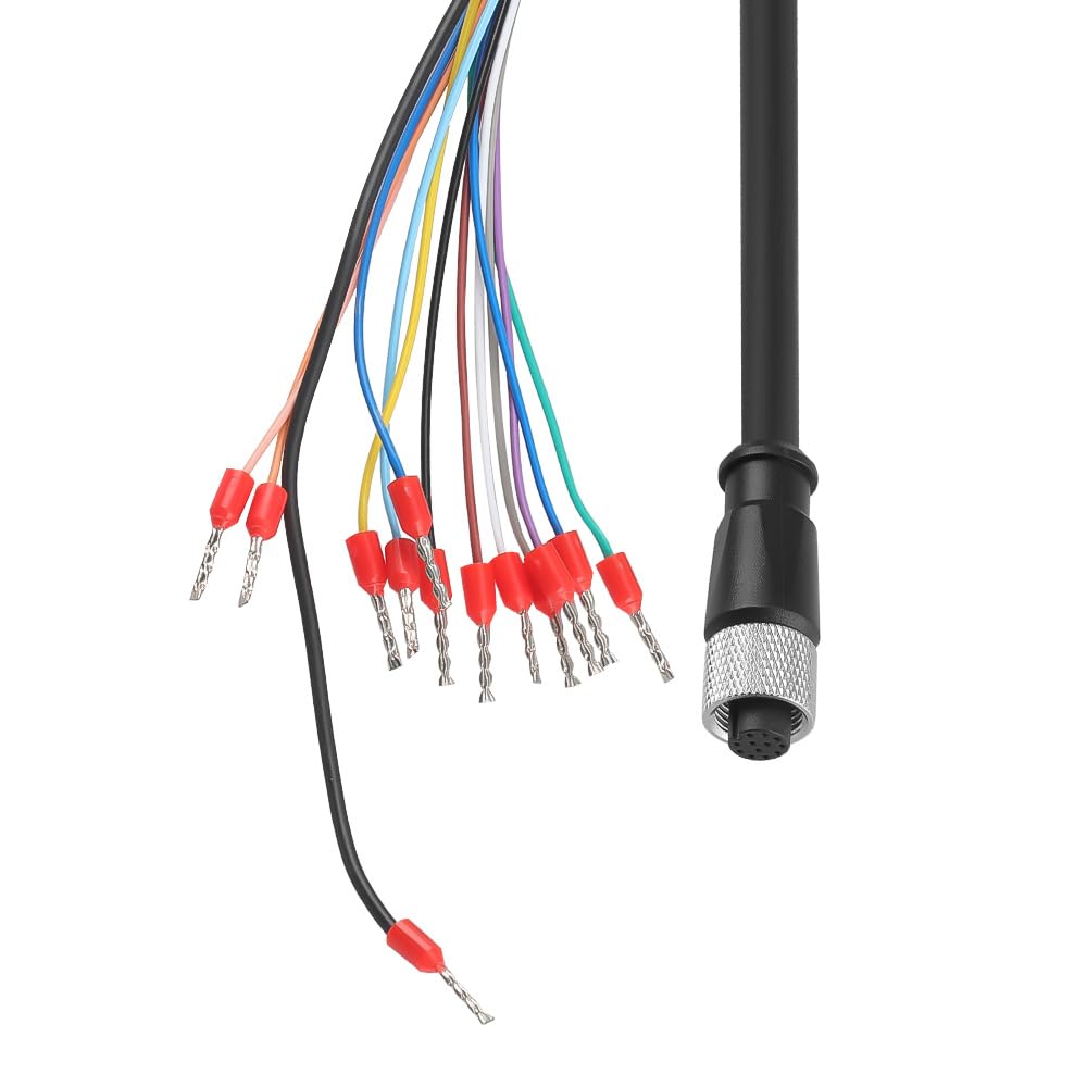 Alvin's Cables M12 A-Code 12-Pin Female to Open Wire Terminal Power I/O Cable for Keyence OP-88810/OP-88811/OP-88812 Industrial Cameras Interface Integrated Cable 2m|6.56ft
