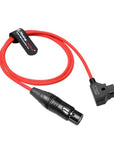 Alvin's Cables Ultra Flexible D-Tap to XLR 4 Pin Female Braided Power Cable for Sony Venice|F5|F55|SXS, Panasonic Varicam Camera, TVlogic LVM-170A Monitor, 1M|39.4inches, Red