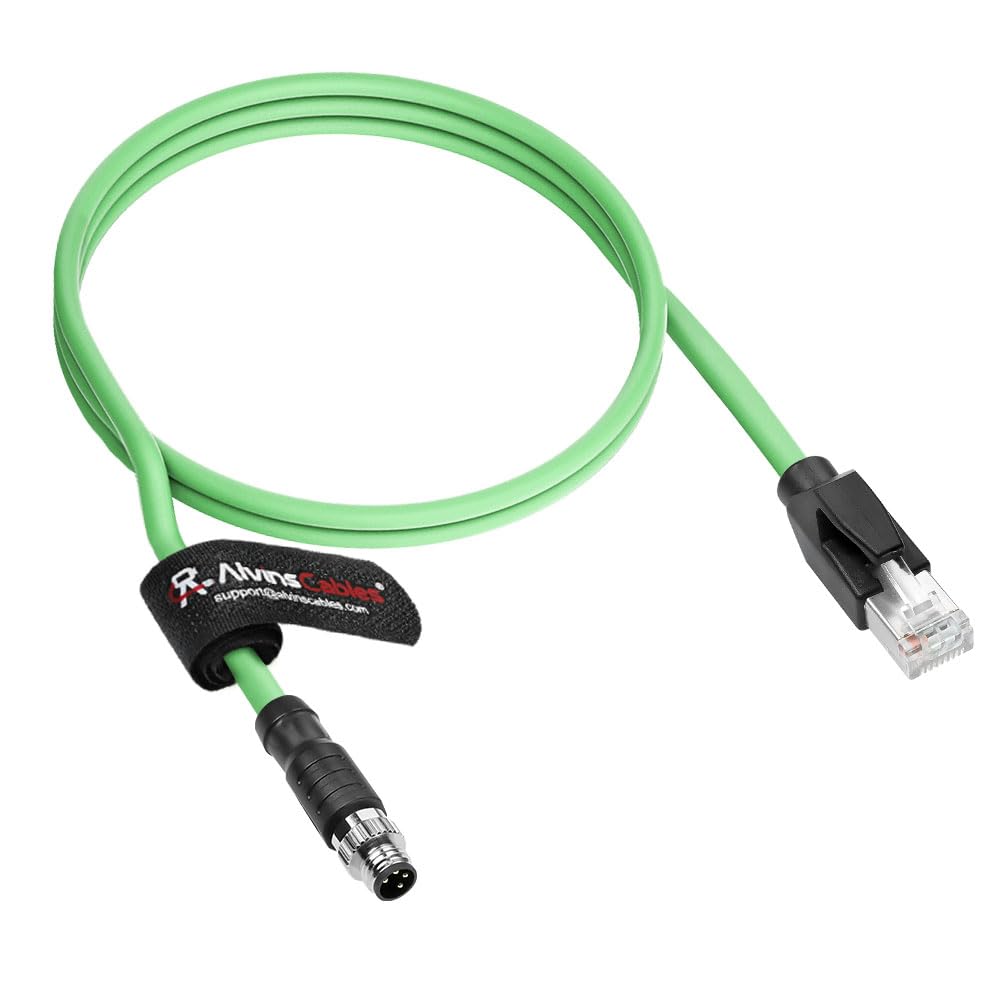 Alvin&#39;s Cables M8 A-Code 4 Pin Male to RJ45 Ethernet Cable Cat6a High-Flex Shielded for Beckhoff ZK1090-3191 Industrial Automation EtherCAT Fieldbus