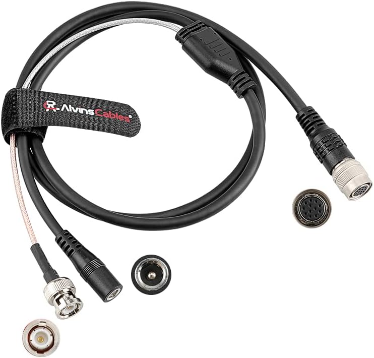 Alvin’s Cables Hirose 12 Pin Female to BNC &amp; DC Female Y Cable for Sony CCD Industrial Camera, HR10A-10P-12S Power and Video Signal Cable