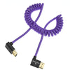 Alvin's Cables 8K HDMI 2.1 Cable 8K@60Hz 4K@120Hz High-Speed Braided Coiled Cable for Atomos Ninja,for Feelworld,for Sony FS5 FS7 FX9,BMPCC,for Canon C300 C500,Left to Up Angle Purple