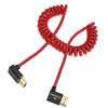 Alvin's Cables 8K HDMI 2.1 Cable 8K@60Hz 4K@120Hz High-Speed Braided Coiled Cable for Atomos Ninja,for Feelworld,for Sony FS5 FS7 FX9,BMPCC,for Canon C300 C500,Left to Up Angle Red