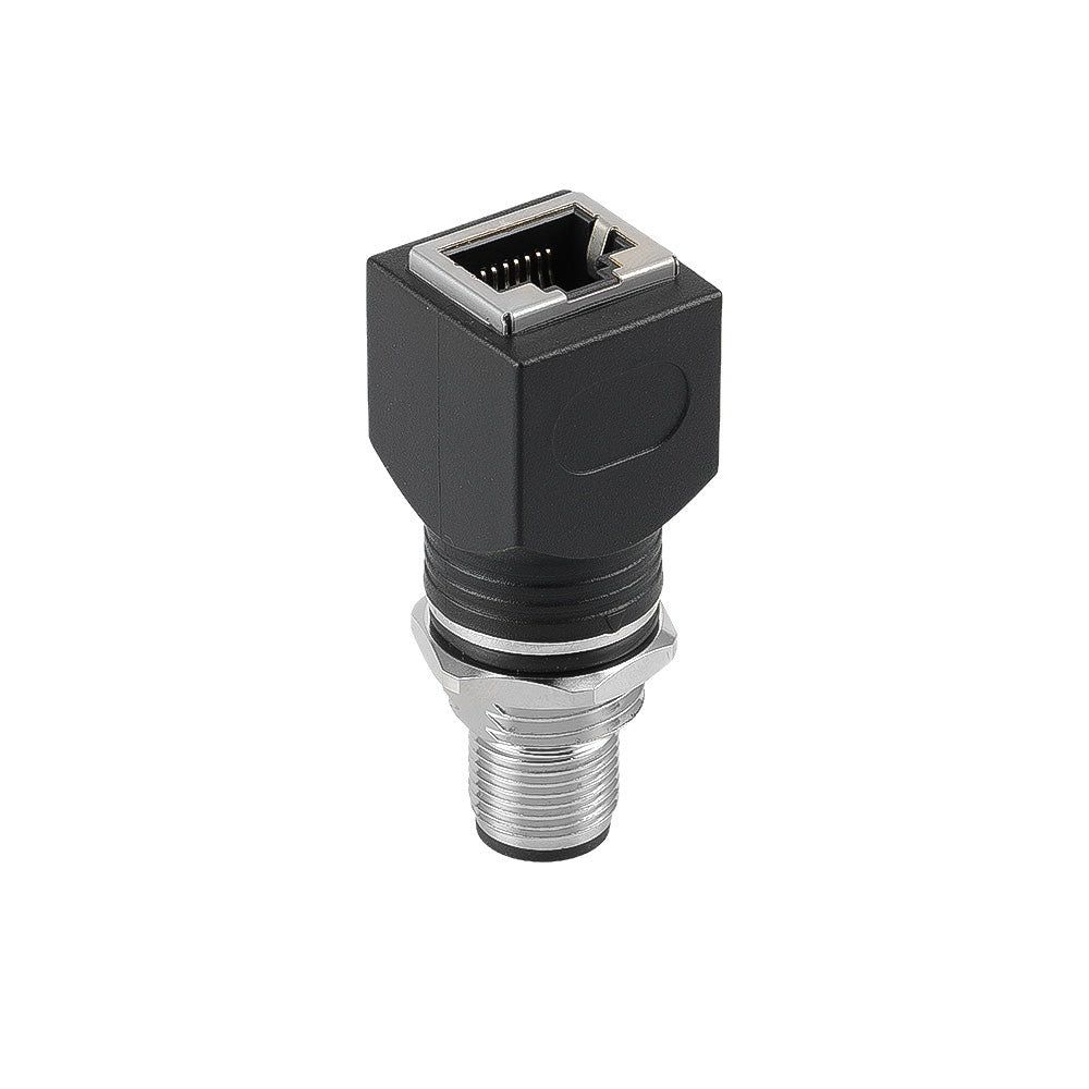 Alvin's Cables M12 D-Code 4-Pin to RJ45 Adapter Cat6a IP68 Waterproof Shielded, M12 Male to RJ45 Female Industrial Ethernet Connector for Cognex Keyence Omron Siemens Sick Baumer Datalogic