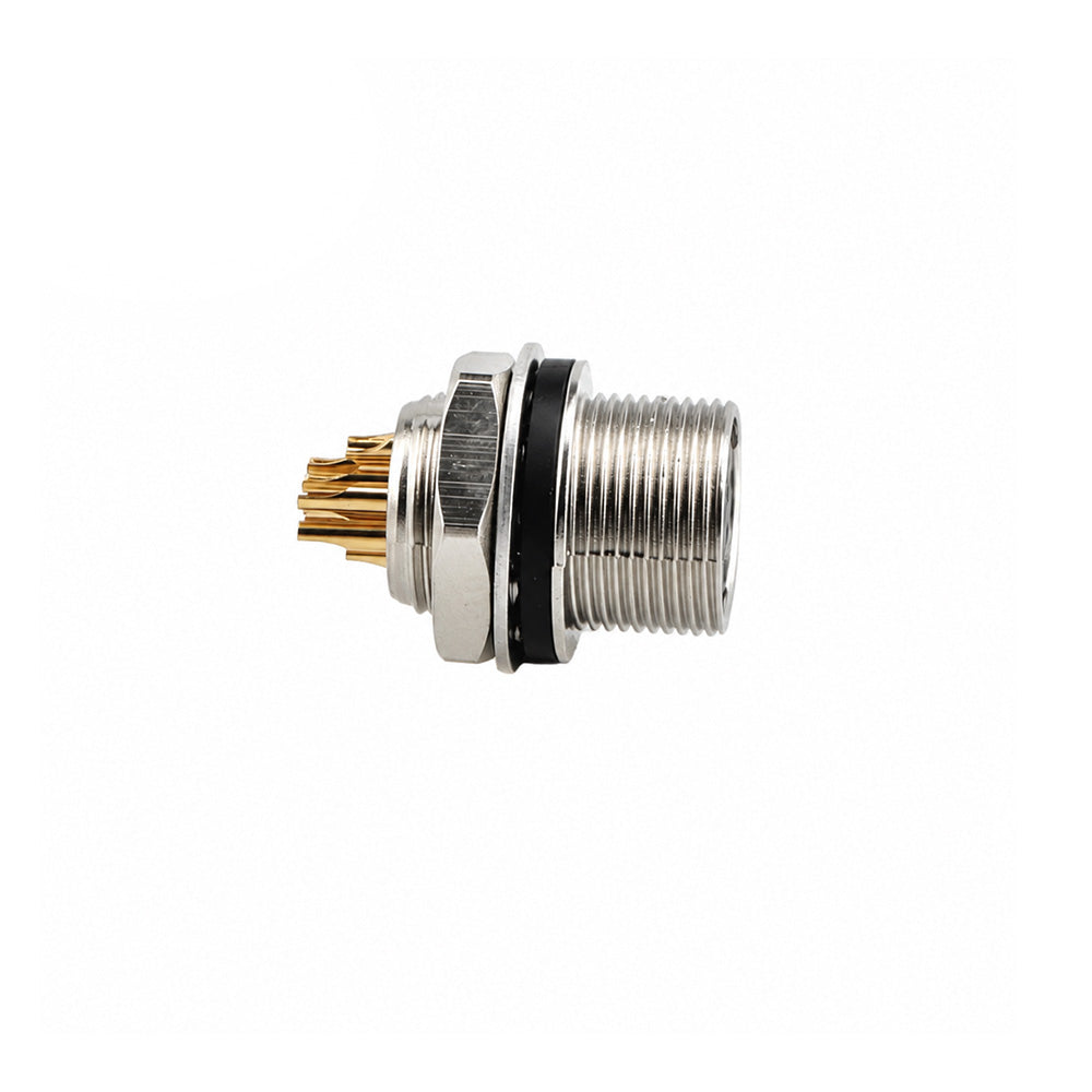 Alvins HR25-7TR-8P Hirose 8 Pin Male Circular Receptacle, Solder Cup Panel Mount Connector, Metal Threaded Locking for Industrial &amp; Camera Equipment
