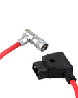 Alvin's Cables D-Tap to BMPCC 6K 4K Power Cable, Right Angle Weipu 2-Pin Female to D-Tap Male, Braided Ultra Flexible Cable for Blackmagic Pocket Cinema Camera 4K/6K/6K Pro, V-Mount, Red