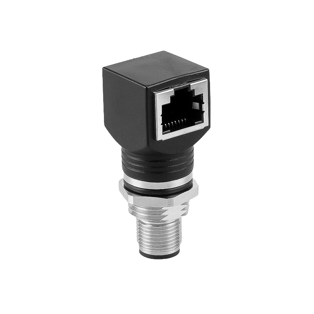 Alvin's Cables M12 D-Code 4-Pin to RJ45 Adapter Cat6a IP68 Waterproof Shielded, M12 Male to RJ45 Female Industrial Ethernet Connector for Cognex Keyence Omron Siemens Sick Baumer Datalogic