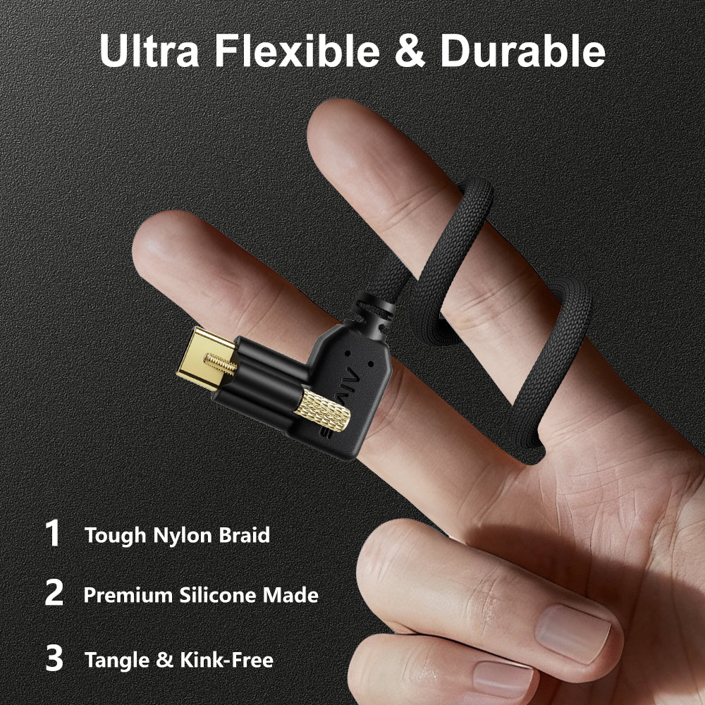 Alvin's Cables Locking USB-C to USB-C Power Cable Ultra-Flexible for Blackmagic Pyxis Monitor,URSA Cine EVF, USB-C 3.2 10Gbps Data Transfer Cable for Blackmagic Micro Studio 4K G2