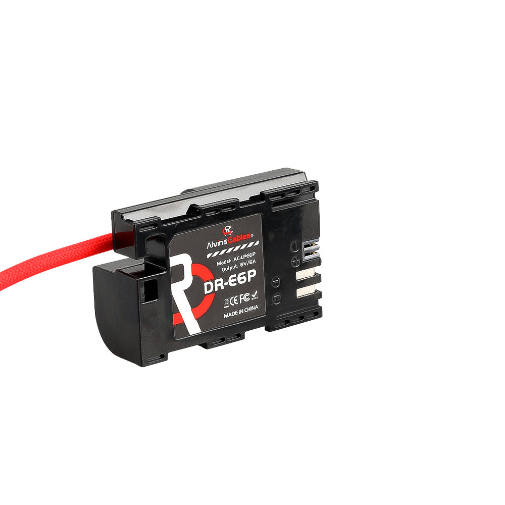Alvin's Cables LP-E6P Dummy Battery to D-Tap Braided Coiled Power Cable