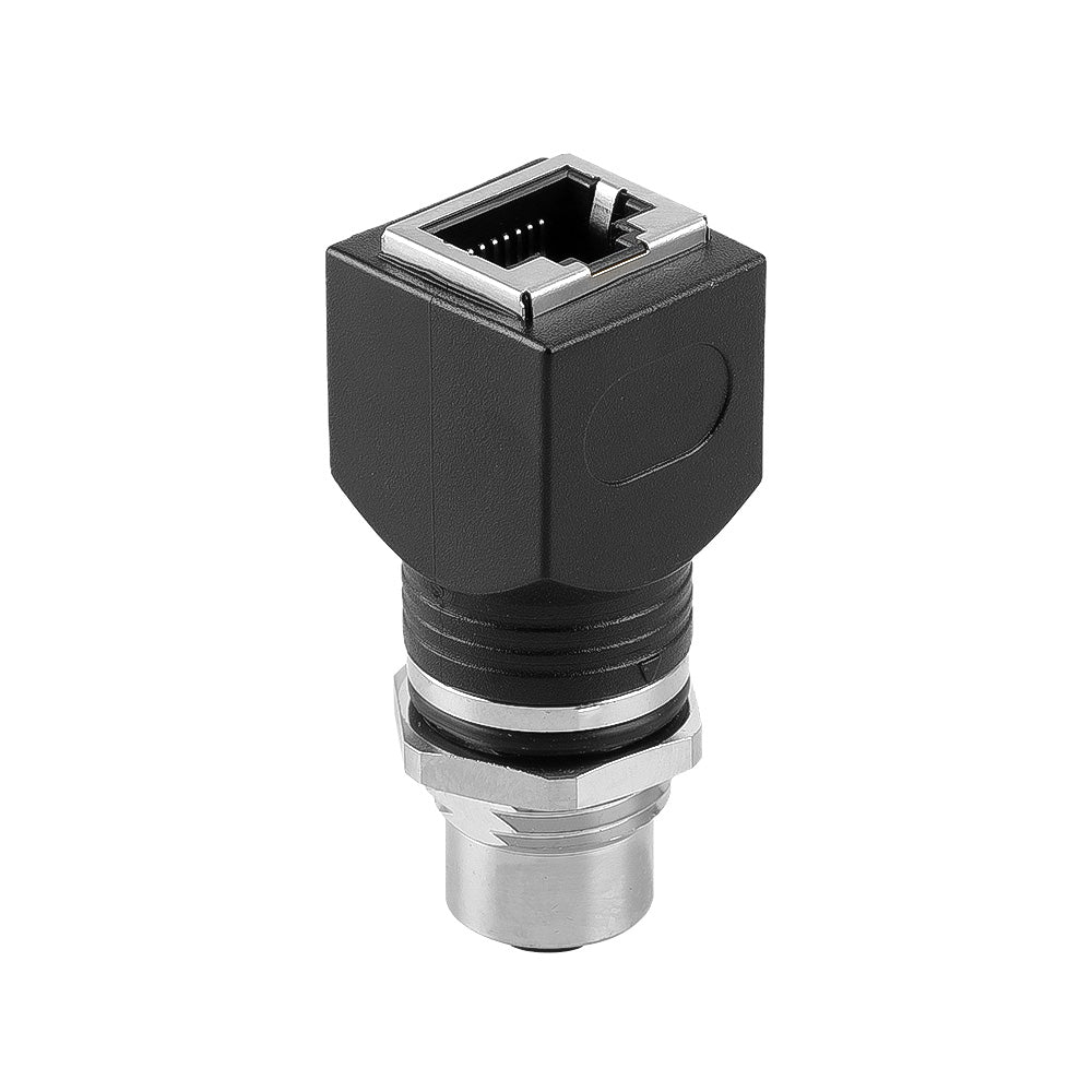 Alvin's Cables M12 X-Code 8-Pin to RJ45 Adapter Cat6a IP68 Waterproof Shielded, M12 Female to RJ45 Female Industrial Ethernet Connector for Cognex Keyence Basler Baumer Datalogic Microscan Sick