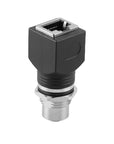 Alvin's Cables M12 A-Code 8-Pin to RJ45 Adapter Cat6a IP68 Waterproof Shielded, M12 Female to RJ45 Female Industrial Ethernet Connector for Cognex Keyence GigE Vision Basler AVT Sony CCD Cameras