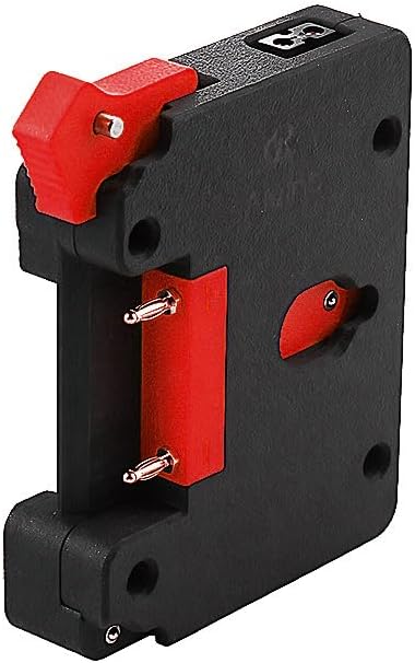 Alvin's Cables Gold Mount Battery Plate for SmallHD Ultra 5 &amp; Ultra 7, Direct Contact Power Supply with 1 x D-Tap &amp; 2 x 0B 2 Pin Outputs, G-Mount System, Black and Red