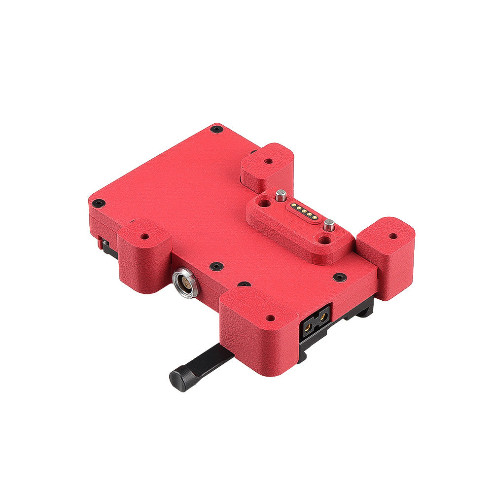 Alvins V-Mount Battery Plate for SmallHD Ultra 5 &amp; Ultra 7, Direct Contact Power Supply with 1 x D-Tap &amp; 2 x 0B 2 Pin Outputs, Red