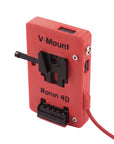 Alvin's Cables V Mount Battery Plate for DJI Ronin 4D, V-Mount Power Plate with D-Tap & 0B 2-Pin Outputs, Straight / Rotatable Right Angle 1B 6-Pin Power Cable, Red / Black