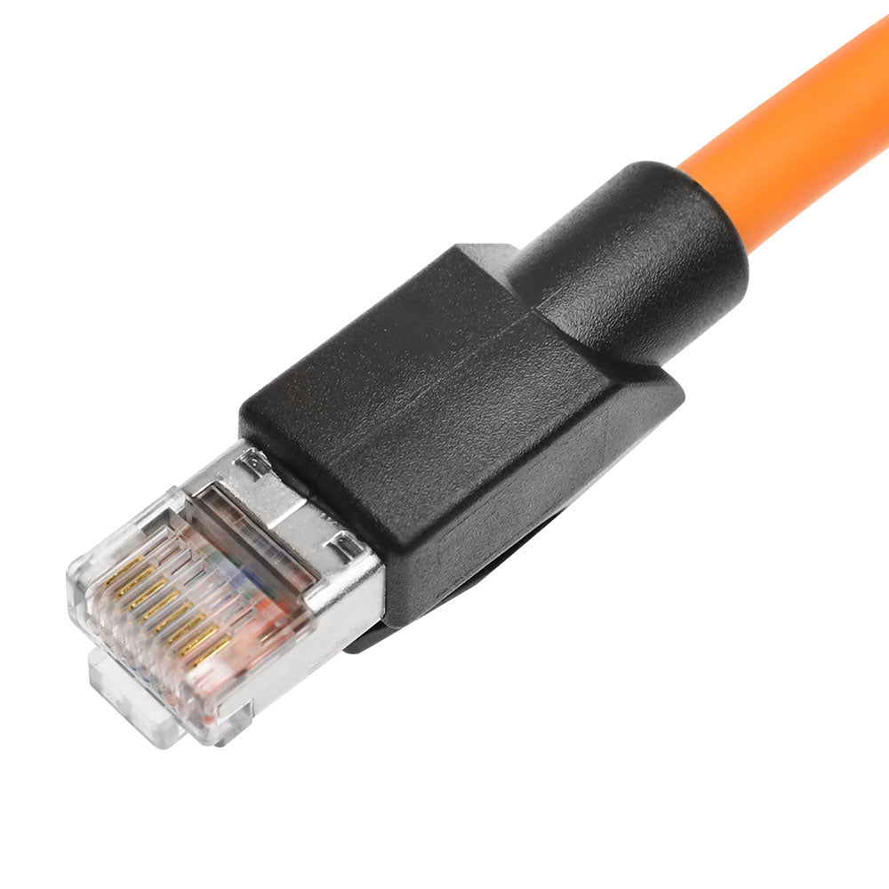Alvin's Cables RJ45 Ethernet Cable, Up-Angle Cat6a Shielded Industrial Profinet Ethernet Cable High-Flex Drag-Chain High-Speed Gold-Plated Connectors for PLC, Robotics &amp; Motion Control 3.3ft/1m Orange