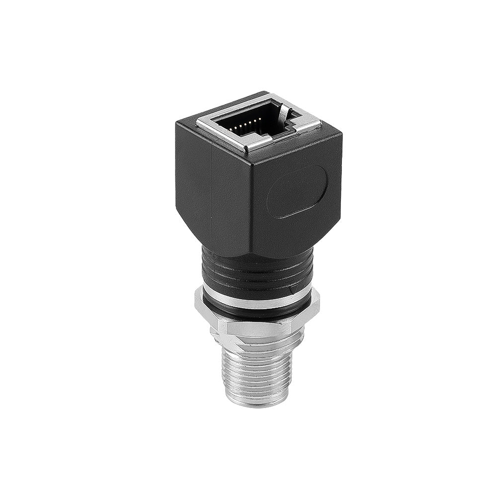 Alvin's Cables M12 X-Code 8-Pin to RJ45 Adapter Cat6a IP68 Waterproof Shielded, M12 Male to RJ45 Female Industrial Ethernet Connector for Cognex Keyence Basler Baumer Datalogic Microscan Sick