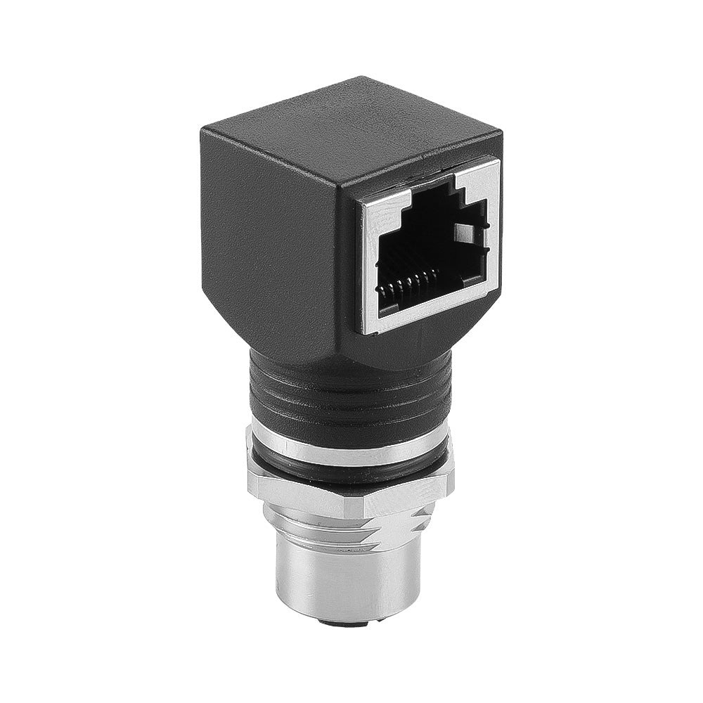 Alvin's Cables M12 X-Code 8-Pin to RJ45 Adapter Cat6a IP68 Waterproof Shielded, M12 Female to RJ45 Female Industrial Ethernet Connector for Cognex Keyence Basler Baumer Datalogic Microscan Sick
