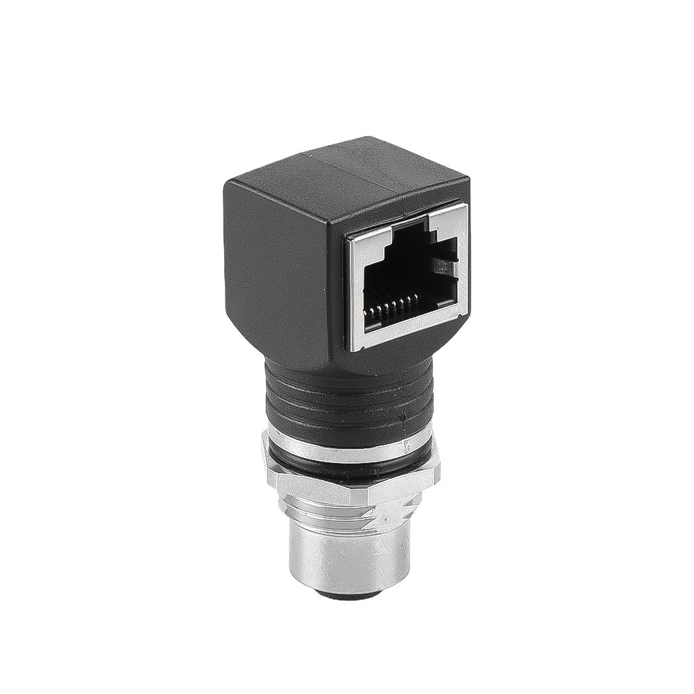 Alvin's Cables M12 D-Code 4-Pin to RJ45 Adapter Cat6a IP68 Waterproof Shielded, M12 Female to RJ45 Female Industrial Ethernet Connector for Cognex Keyence Omron Siemens Sick Baumer Datalogic