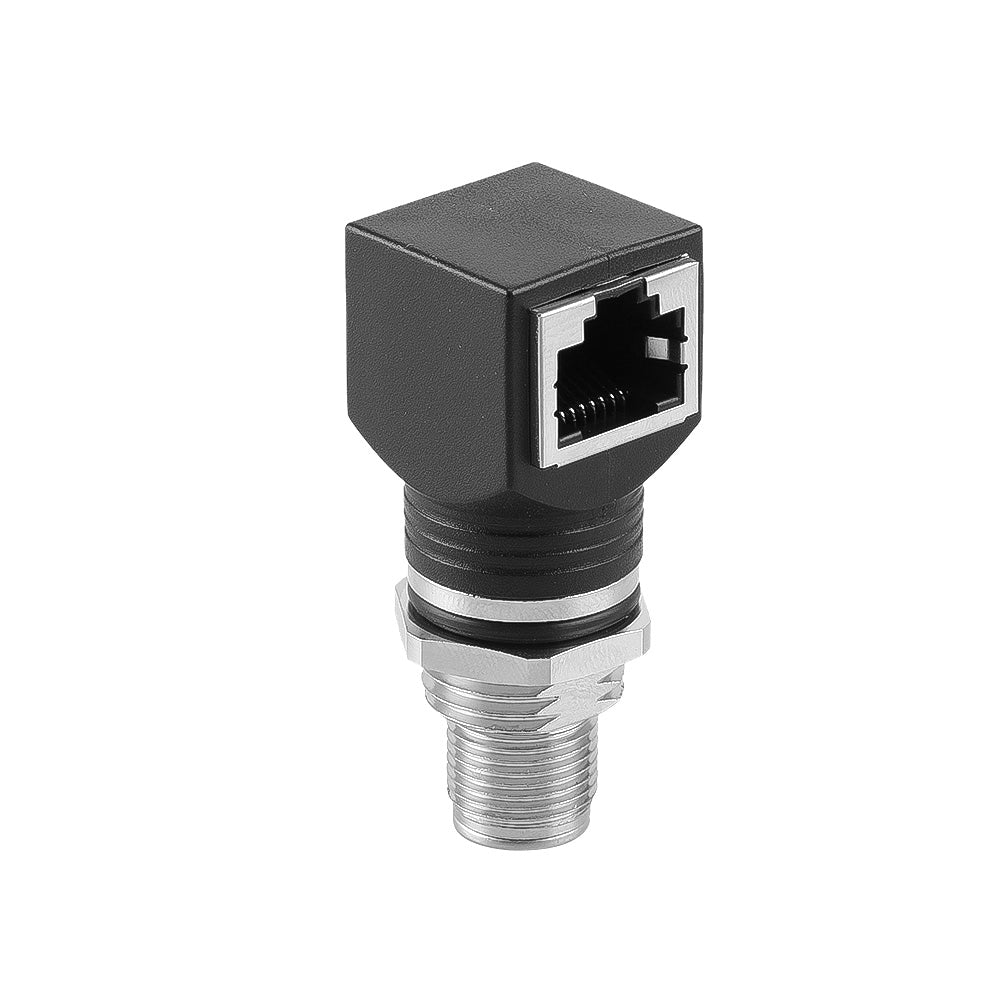 Alvin's Cables M12 X-Code 8-Pin to RJ45 Adapter Cat6a IP68 Waterproof Shielded, M12 Male to RJ45 Female Industrial Ethernet Connector for Cognex Keyence Basler Baumer Datalogic Microscan Sick