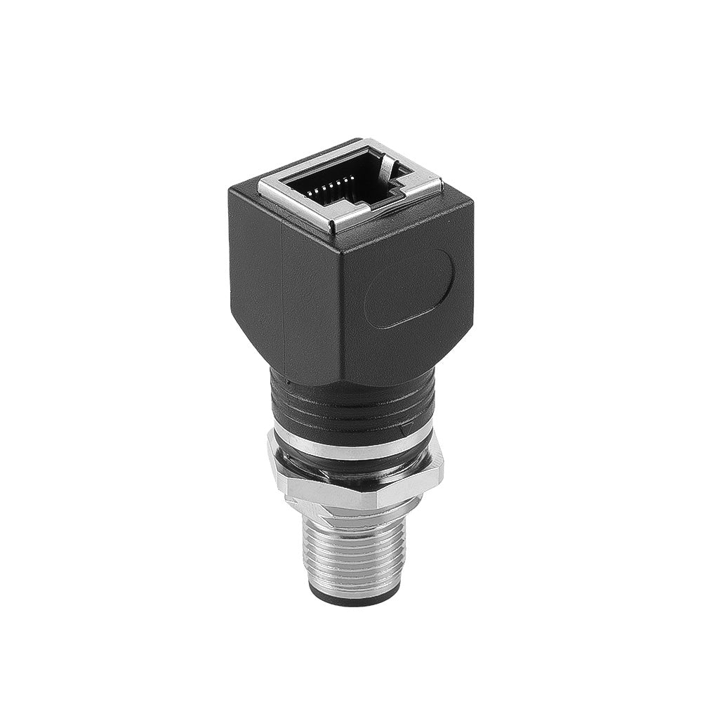 Alvin's Cables M12 A-Code 8-Pin to RJ45 Adapter Cat6a IP68 Waterproof Shielded, M12 Male to RJ45 Female Industrial Ethernet Connector for Cognex Keyence GigE Vision Basler AVT Sony CCD Cameras