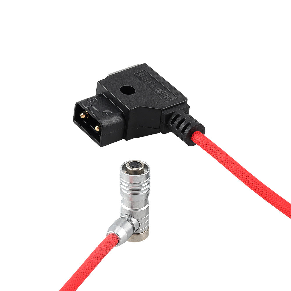 Alvin's Cables D-Tap to BMPCC 6K 4K Coiled Power Cable, Right Angle Weipu 2-Pin Female to D-Tap Male, Braided Ultra Flexible Coiled Cable for Blackmagic Pocket Cinema Camera 4K/6K/6K Pro, V-Mount, Red