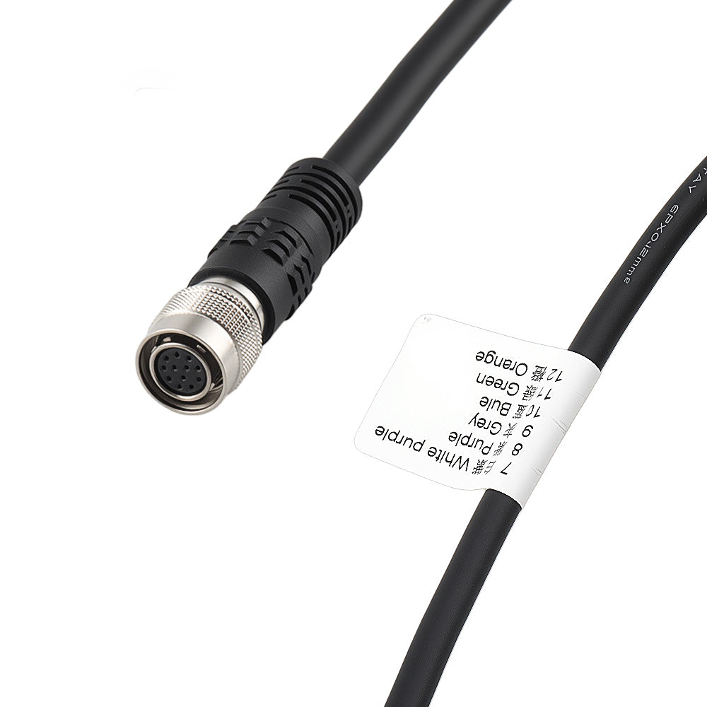 Alvin's Cables Industrial Camera I/O Cable + HR10A-10P-12S Hirose 12 Pin Female Power Adapter for Basler/Hikvision/Dahua/Sony/MindVision Camera, 12V 2A (1Meter / 3.3 FT)