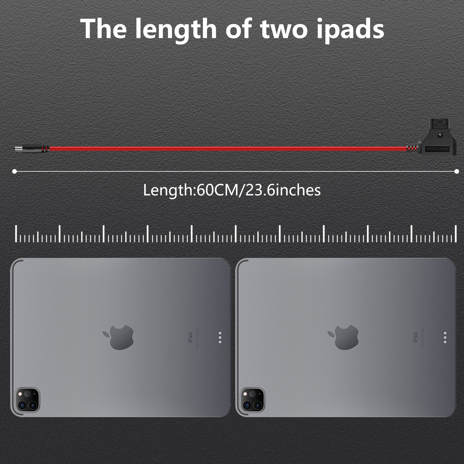 Alvin's Cables Ultra Soft Dtap to DC Cable for Atomos Ninja V, D-tap to 2.1 DC Power Cable for Blackmagic Design Video Assist,SmallHD 702,for Feelworld FW568 Monitor 60cm|23.6in