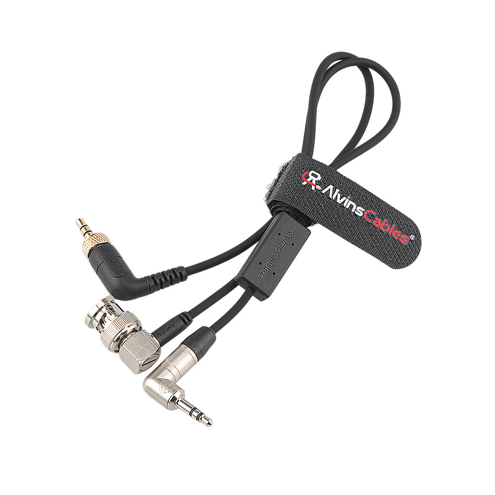Alvin's Cables Tentacle Sync Timecode Y-Cable, 3.5mm TRS to BNC &amp; Locking 3.5mm TRS Timecode Cable for Sony FX6 FX9 F55, Rode Wireless Receiver &amp; Camera Timecode Sync, Ultra-Soft Cable 10 inches|25cm