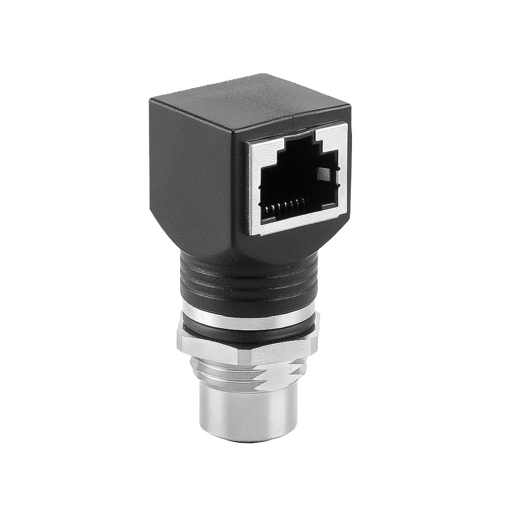 Alvin's Cables M12 A-Code 8-Pin to RJ45 Adapter Cat6a IP68 Waterproof Shielded, M12 Female to RJ45 Female Industrial Ethernet Connector for Cognex Keyence GigE Vision Basler AVT Sony CCD Cameras