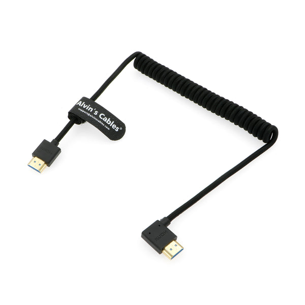 Alvin's Cables 8K 2.1 Micro-HDMI to HDMI Braided Coiled-Cable for  Atomos-Ninja-V 4K-60P Record 48Gbps HDMI for Canon-R5C| R5| R6