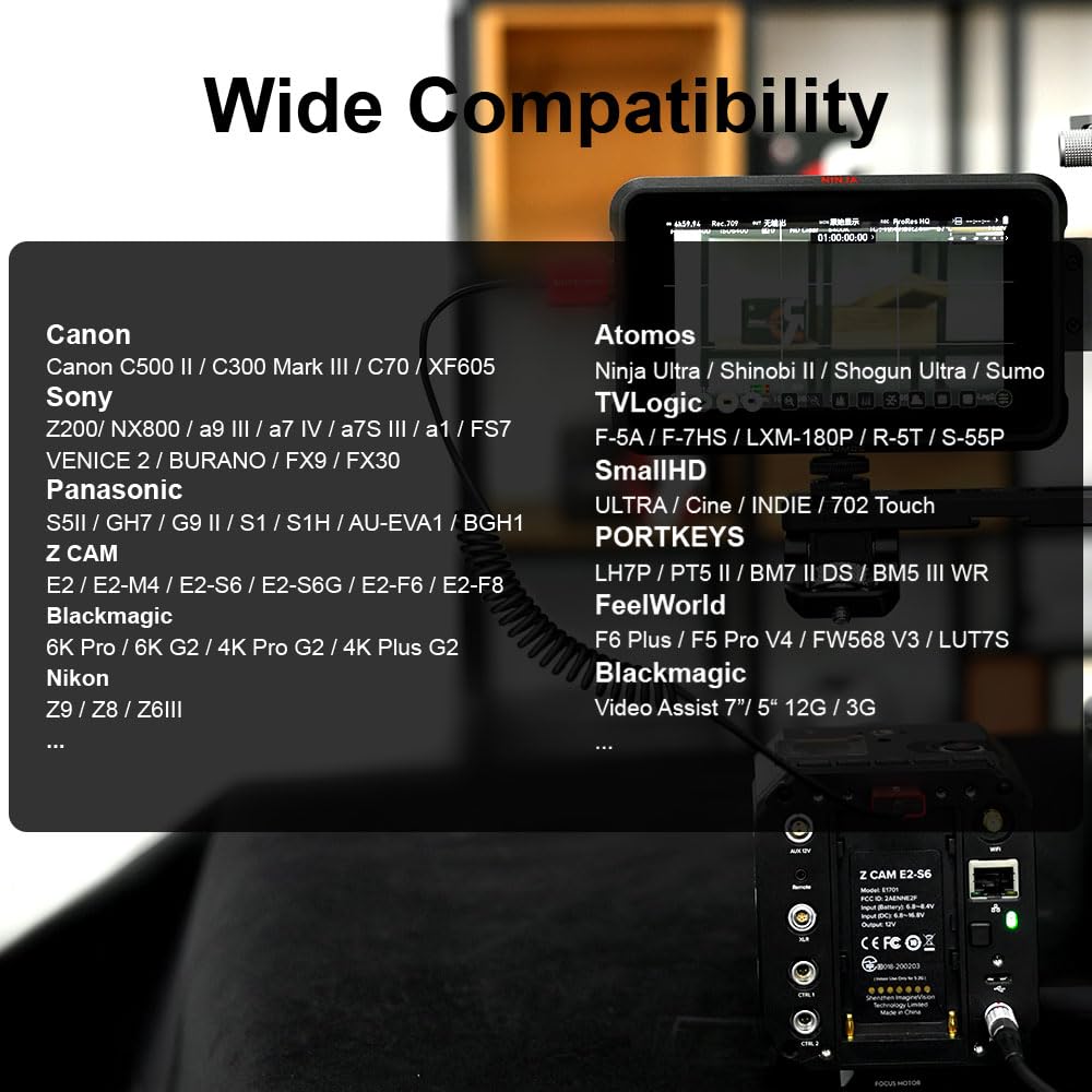 Alvin's Cables 8K HDMI Cable 2.1 48Gbps High Speed Φ2.4mm Ultra-Thin HDMI 8K@60Hz 4K@120Hz for Sony A7 A9, BMPCC, for Canon C70, for Atomos Ninja, for SmallHD, Left to Left Angle Coiled Cable