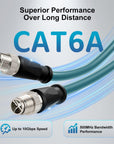 Alvin's Cables M12 X-Code 8 Pin to 8 Pin Male Cat6a Ethernet Cable Shielded for Cognex Basler Industrial Camera, High Flex Drag-Chain, Green